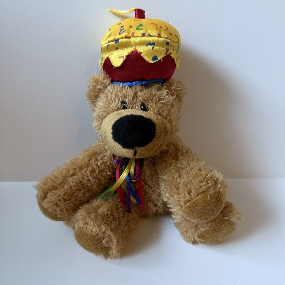 Dan Dee Collector's Choice Birthday Cupcake Brown Bear Stuffed Animal Plush 7"‎